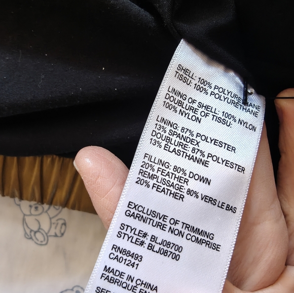 Blanc Noir Metallic Gold Puffer Size Small - Picture 6 of 9